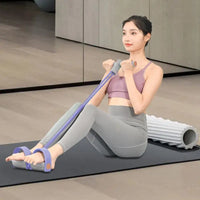 Yoga Pedal Puller Portable Resistance Band 4-Tube Pedal Ankle Puller Abdominal Exerciser Elastic Pedal Booster Body