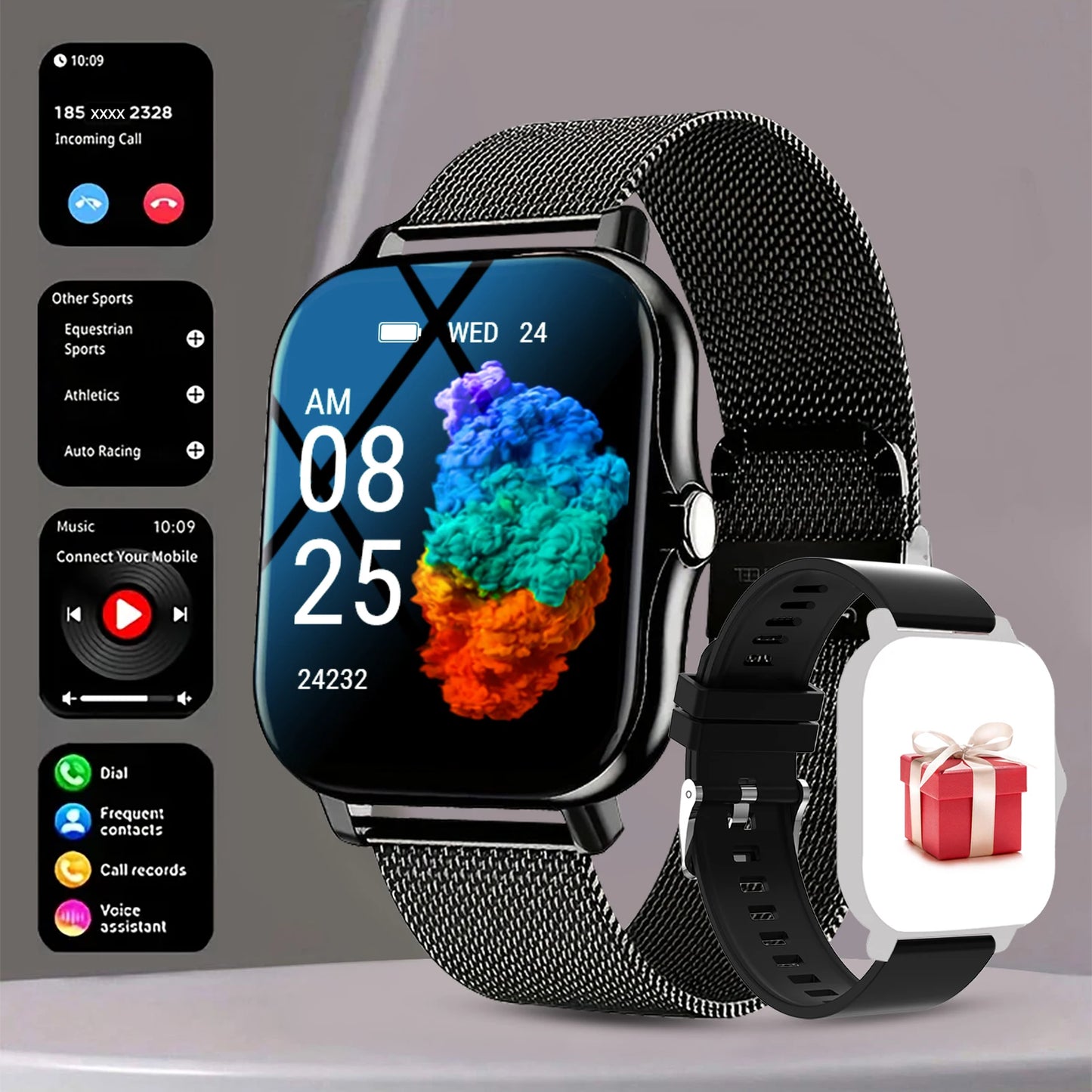 Smart Watch Bluetooth Call Smartwatch Touch Dial for Android Music Fitness Tracker Sports Watches