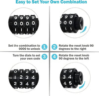 6ft Heavy Duty Bike Cable Locks 2 Pack with Combination & Mounting Bracket - Anti-Theft Black