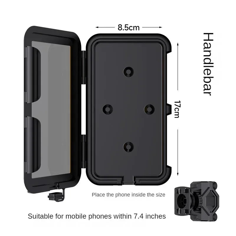 Motorcycle Phone Holder Support Moto Bicycle Waterproof Case Handlebar Stand Case Mount Waterproof Scooter Motorbike Phone Bag