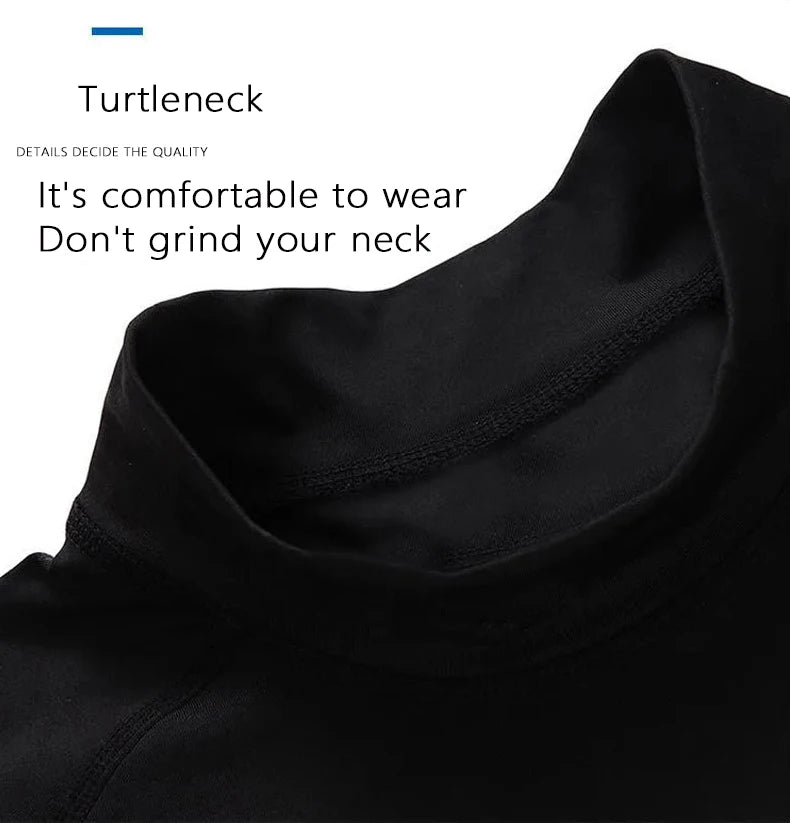 Y2K Men's Turtleneck Compression Shirt Quick Gym Fitness Dry Rash Guard Hight Neck Muscle Athletic Bodybuilding Shirts Summer