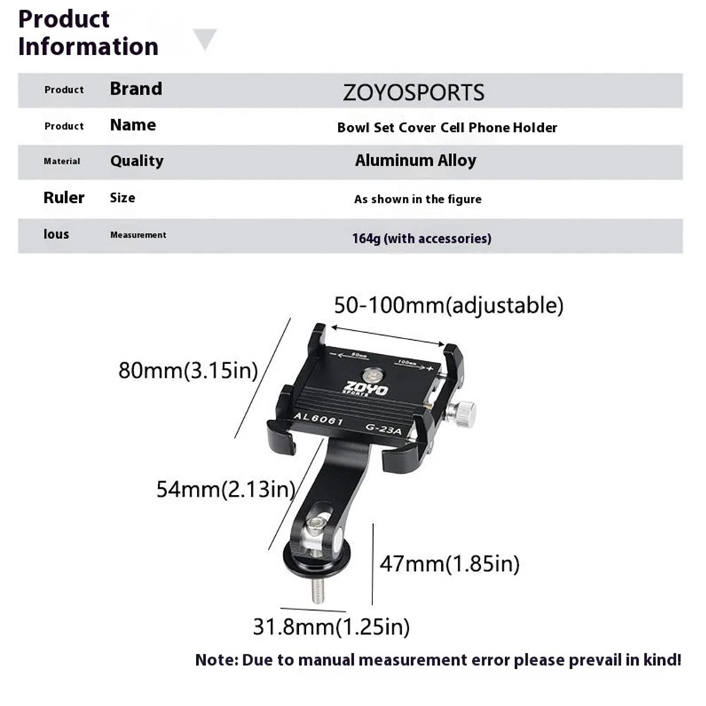 Bike Phone Mount Bicycle Phone Clip Anti-Shake Bike Phone Holder Clamp Adjustable Bicycle Mobile Phone Support for MTB Road Bike