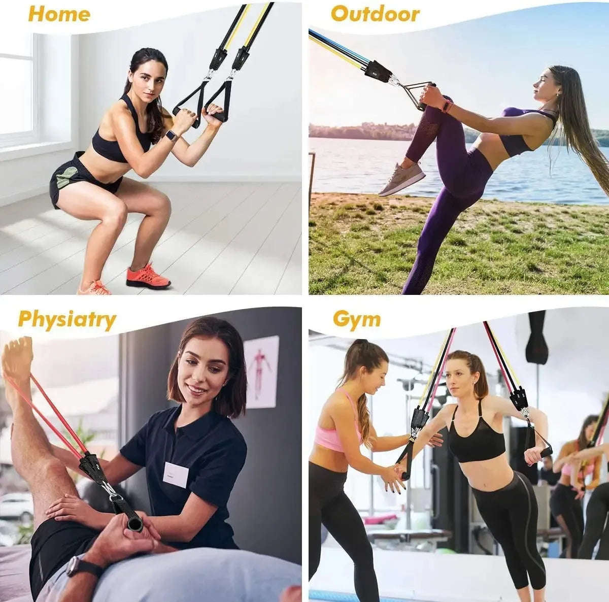 Resistance Bands Set, Exercise Bands With Door Anchor, Handles, Carry Bag, Legs Ankle Straps For Resistance Training