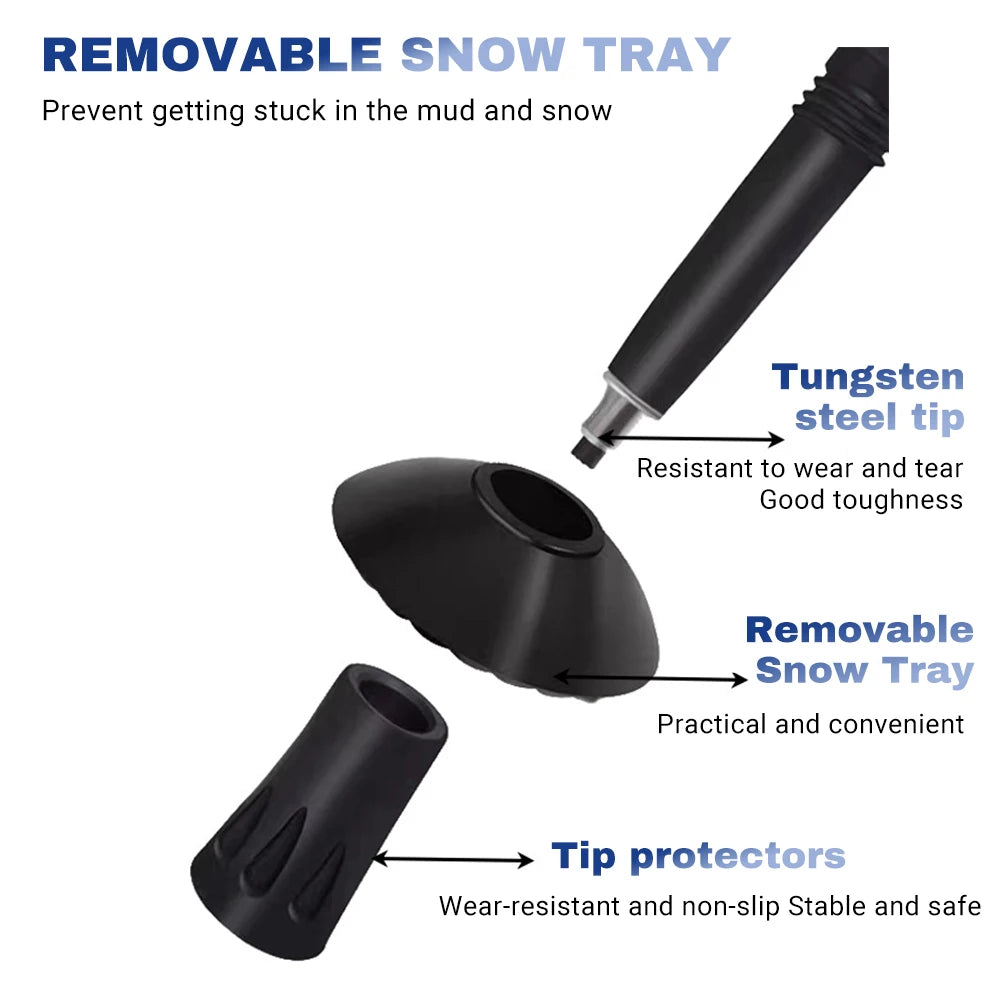 Trekking Poles Aluminum Alloy Telescopic Walking Hiking Stick Nordic Anti-shock Adjustable Crutch Outdoor Climbing Equipment