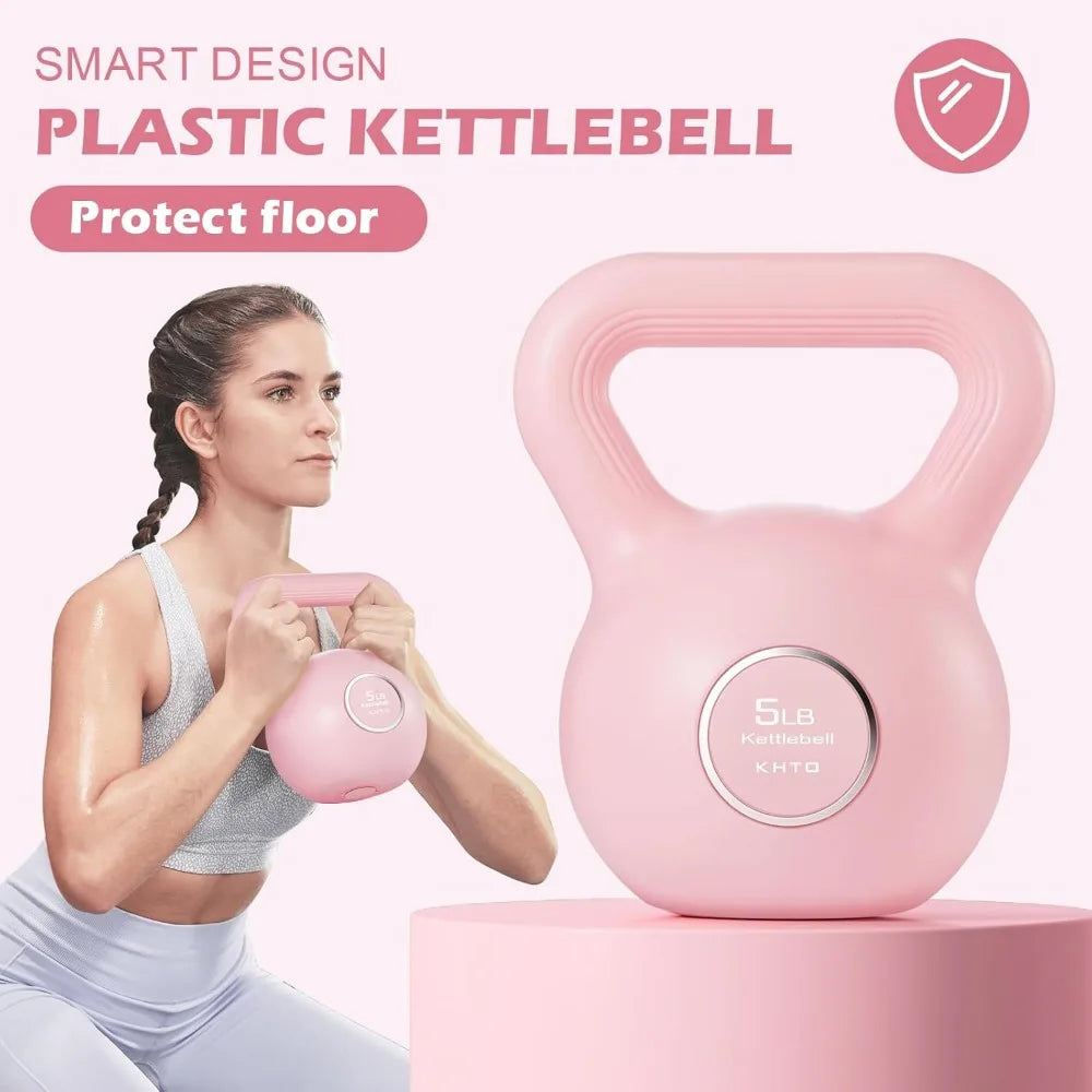 Kettlebells Fitness Exercise-Pink Strength Training Kettlebell Sets,Dumbbell Weights for Home Gym Equipment