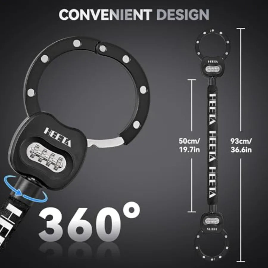 Electric Scooter Lock Anti Theft with Scooter Bag 4 Digit Combination Bike Chain Lock Heavy Duty Security Bicycle Lock Cable Ac