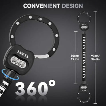 Electric Scooter Lock Anti Theft with Scooter Bag 4 Digit Combination Bike Chain Lock Heavy Duty Security Bicycle Lock Cable Ac