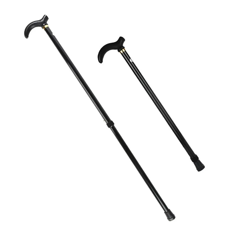 1PC 75-90cm Aluminum Alloy Adjustable Walking Stick 2 Section Stable Anti-Skid Crutch Old Man Hiking Cane Height