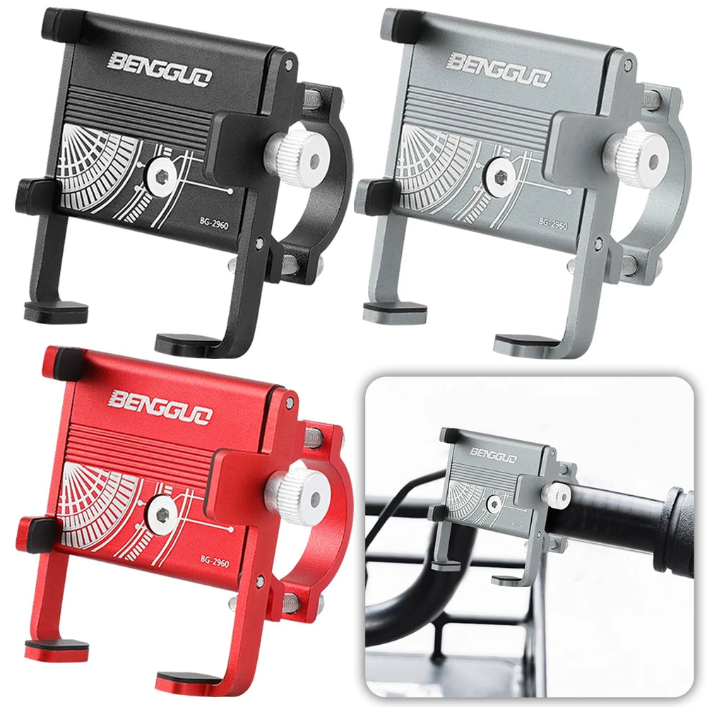 Bicycle Phone Reliable Mount Aluminium Alloy MTB Phone Mount Stand Adjustable Bike Phone Nonslip Holder Fixed Navigation Bracket