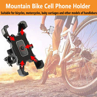 2PCS 360° Rotatable & Adjustable Bike/Motorcycle Phone Mount - Shockproof, Anti-Slip Holder For phone, - Durable Abs Material