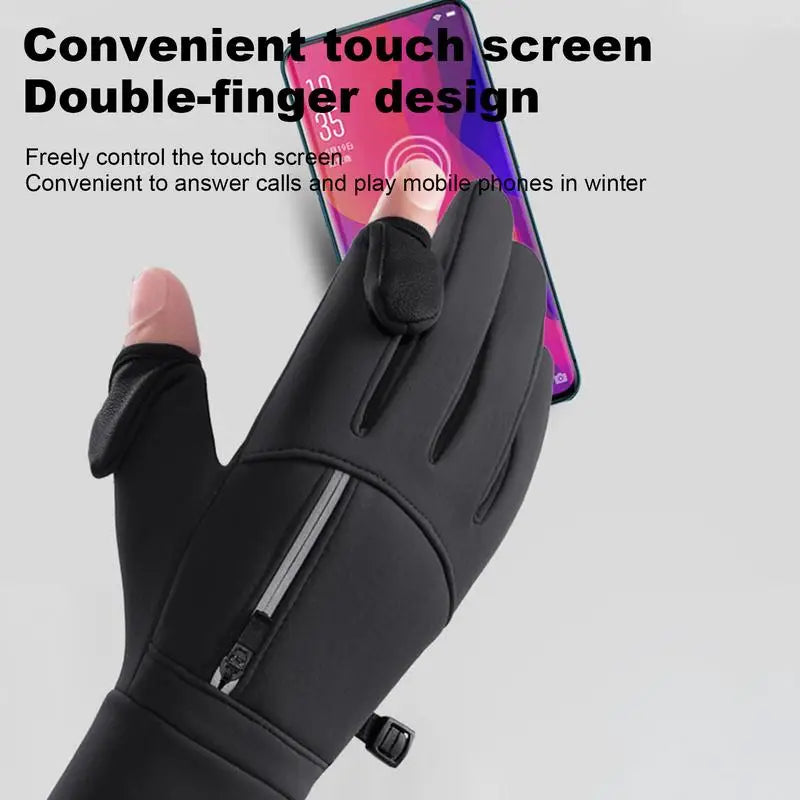 Cycling Windproof Gloves Windproof Outdoor Full Finger Cycling Gloves Pocket Design Screen Touch Cycling Gloves For Sports