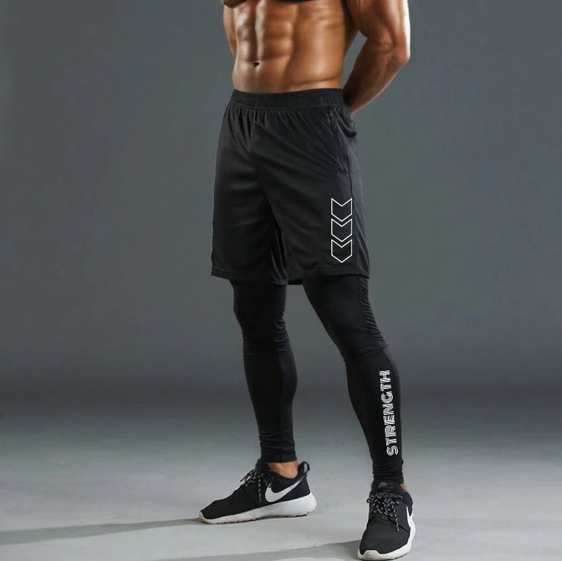 Men Training Athletic Pants Quick Dry Running Leggings Gym Workout Compression Pants