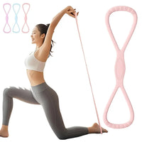 Figure 8 Yoga Resistance Band 35 LB Soft Silicone Exercise Band Quick Rebound Fitness Resistance Band Gym Stretching Pilates