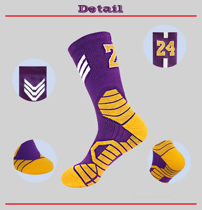 Professional Star Basketball Socks Elite Thick Sports Socks Adults Kids Non-slip Breathable Durable Towel Bottom Sports Socks