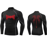 Y2K Men's Turtleneck Compression Shirt Quick Gym Fitness Dry Rash Guard Hight Neck Muscle Athletic Bodybuilding Shirts Summer