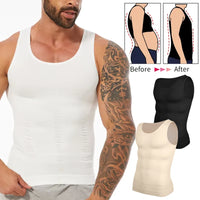 Men Compression Vest Sleeveless Shapewear Slimming Body Shaper Shirt Gym Workout Corset Tummy Control Tank Top Abs Abdomen