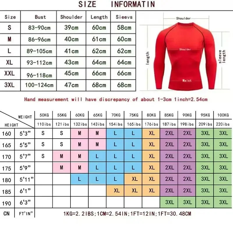 Autumn and winter Keep warm Men Compression Running T-Shirt Fitness Tight Long Sleeve Sport Training Jogging Gym Sportswear