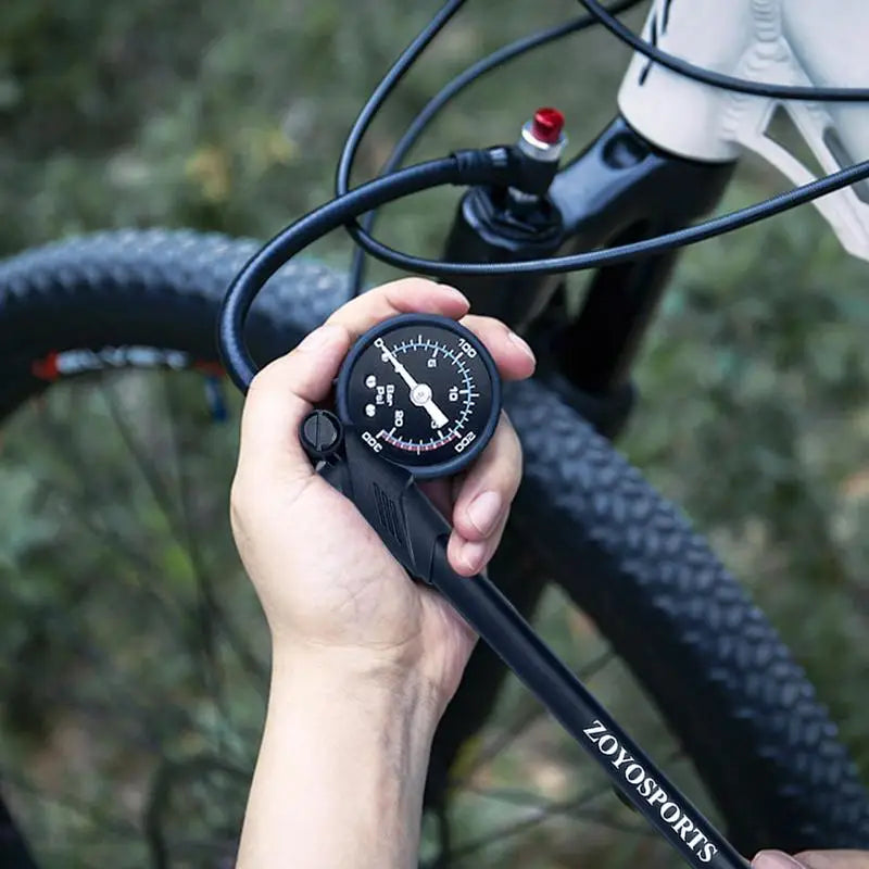 Bike Air Fork Pump 300psi High-Pressure MTB Bike Rear Air Pump Universal Bicycle Pump With Gauge And Air Bleed Button Mountain