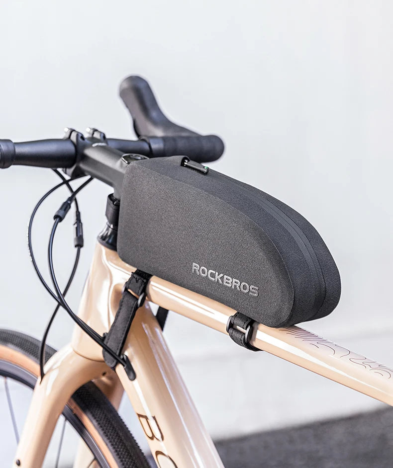 ROCKBROS Bicycle Bag Bike Frame Top Tube Bag Large Capacity Storage Waterproof Hard Shell Bicycle Bag MTB Road Bike Accessories