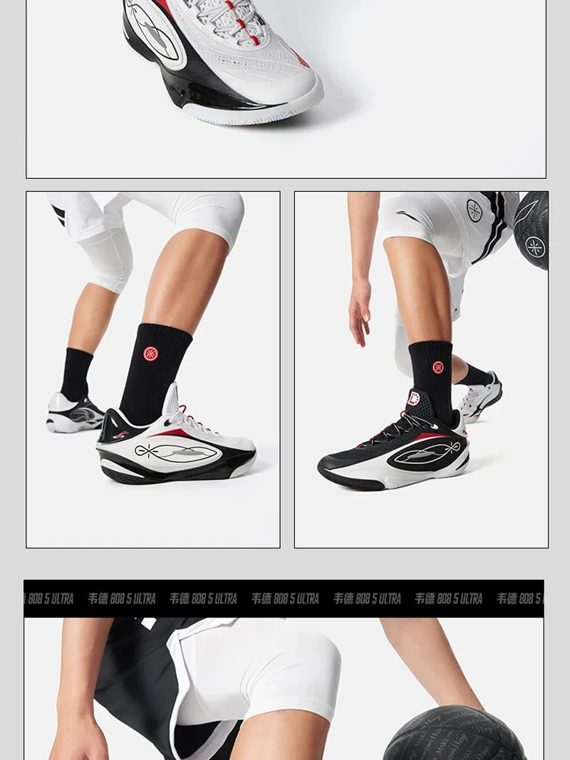 Li-Ning Men's WADE 808 5 ULTRA Professional Basketball Shoes SUPER BOOM Cushioning Wearable LiNing Sneakers Sport Shoes ABAV015