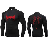 Y2K Men's Turtleneck Compression Shirt Quick Gym Fitness Dry Rash Guard Hight Neck Muscle Athletic Bodybuilding Shirts Summer