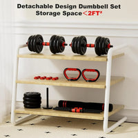 Adjustable Dumbbell Set,20LB(10LB Pair) Free Weight Set with Connector, 4 in1 Dumbbells Set Used as Barbell, Kettlebells, Push u