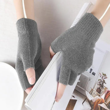 USB Electric Heated Gloves Fingerless Rechargable Women Men Hand Warmer Winter Warm for Sports Skiing for Running Cycling