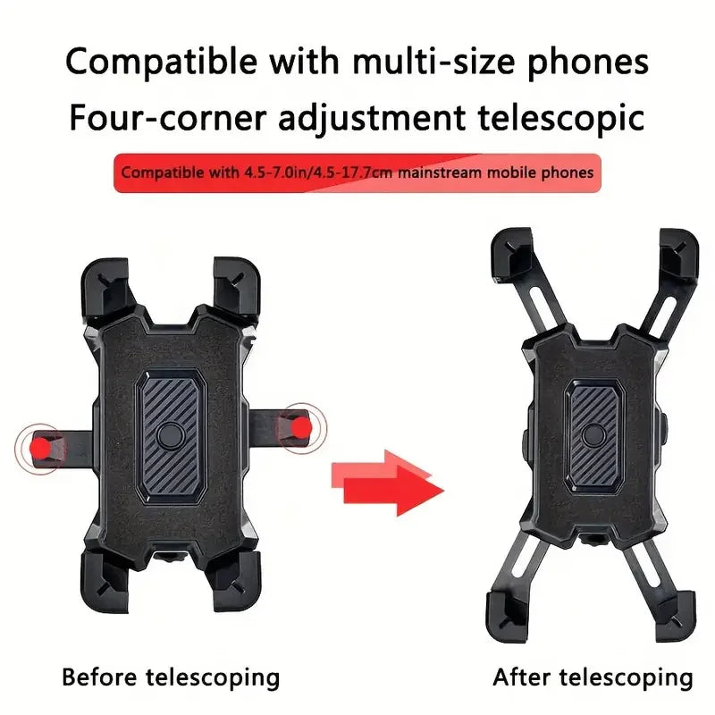 2PCS 360° Rotatable & Adjustable Bike/Motorcycle Phone Mount - Shockproof, Anti-Slip Holder For phone, - Durable Abs Material