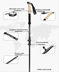 2PCS Trekking Poles Walking Sticks Alpenstock Telescopic Ultralight Premium Adjustable with Quick Lock Hiking Cane