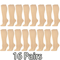 16 pairs copper compression socks for men and women for running and traveling for nurses and pregnant women mid-calf design