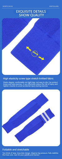 Loogdeel 1Pair Football Sock Calf Sleeves Adult Knee Protection Sports Socks High Tube Breathable Soccer Leg Warmers Shin Guard