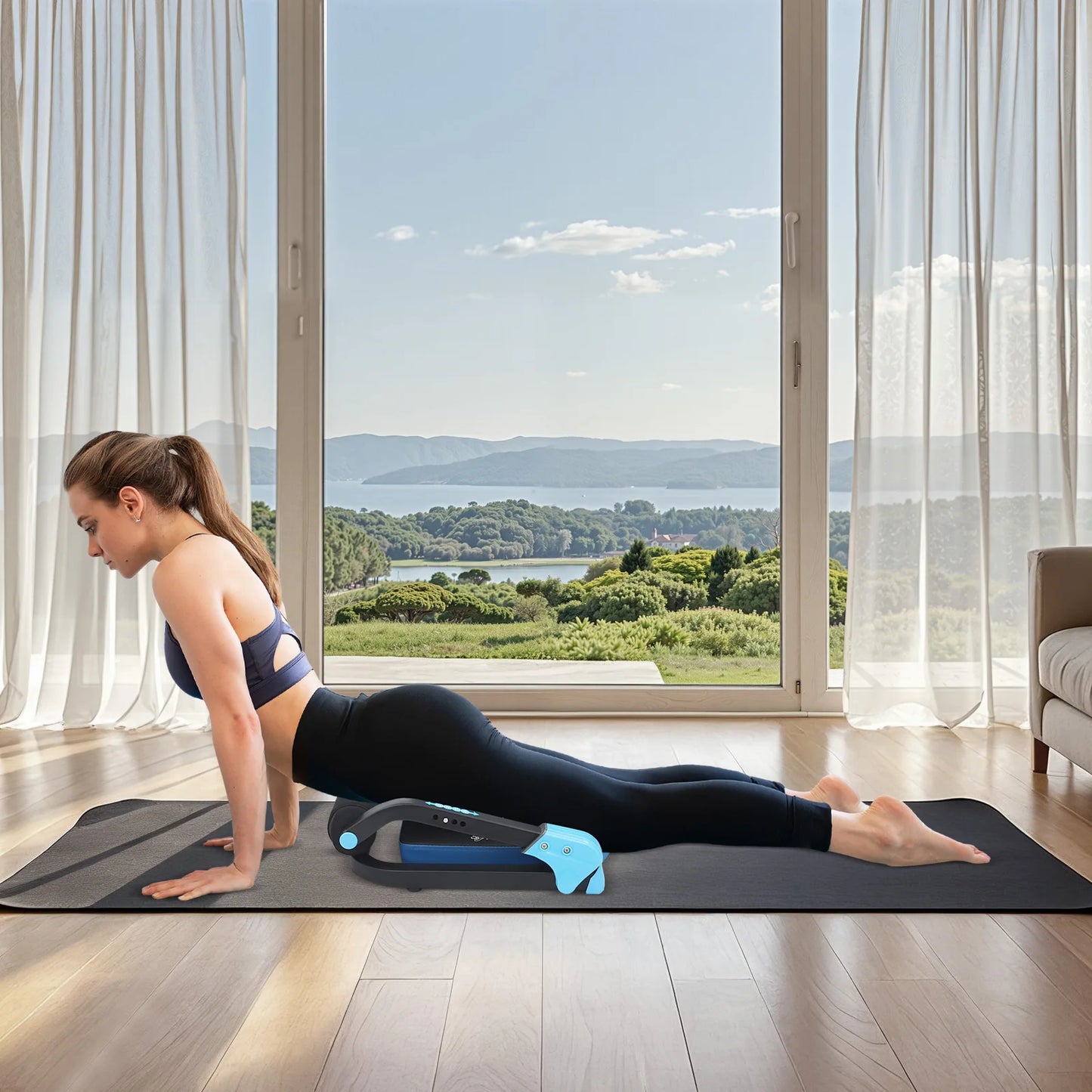 Sit up Exercise Abdominal Workout Equipment Multifunctional Ab Trainer with 265 Lbs Weight Capacity for Home Gym Office