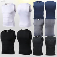 Men Quick Dry Running T-Shirts Compression Vest Sleeveless Quick-Drying Jersey Training Shirt Gym Mens Tank Top