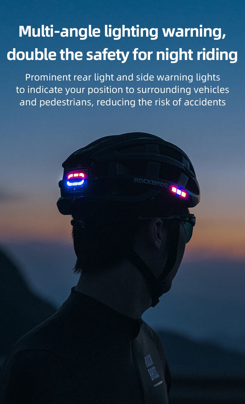 ROCKBROS Cycling Light Helmet USB Charging Electric LED Front Light Helmet Night Cycling Safety Helmet Bicycle Scooter Helmet