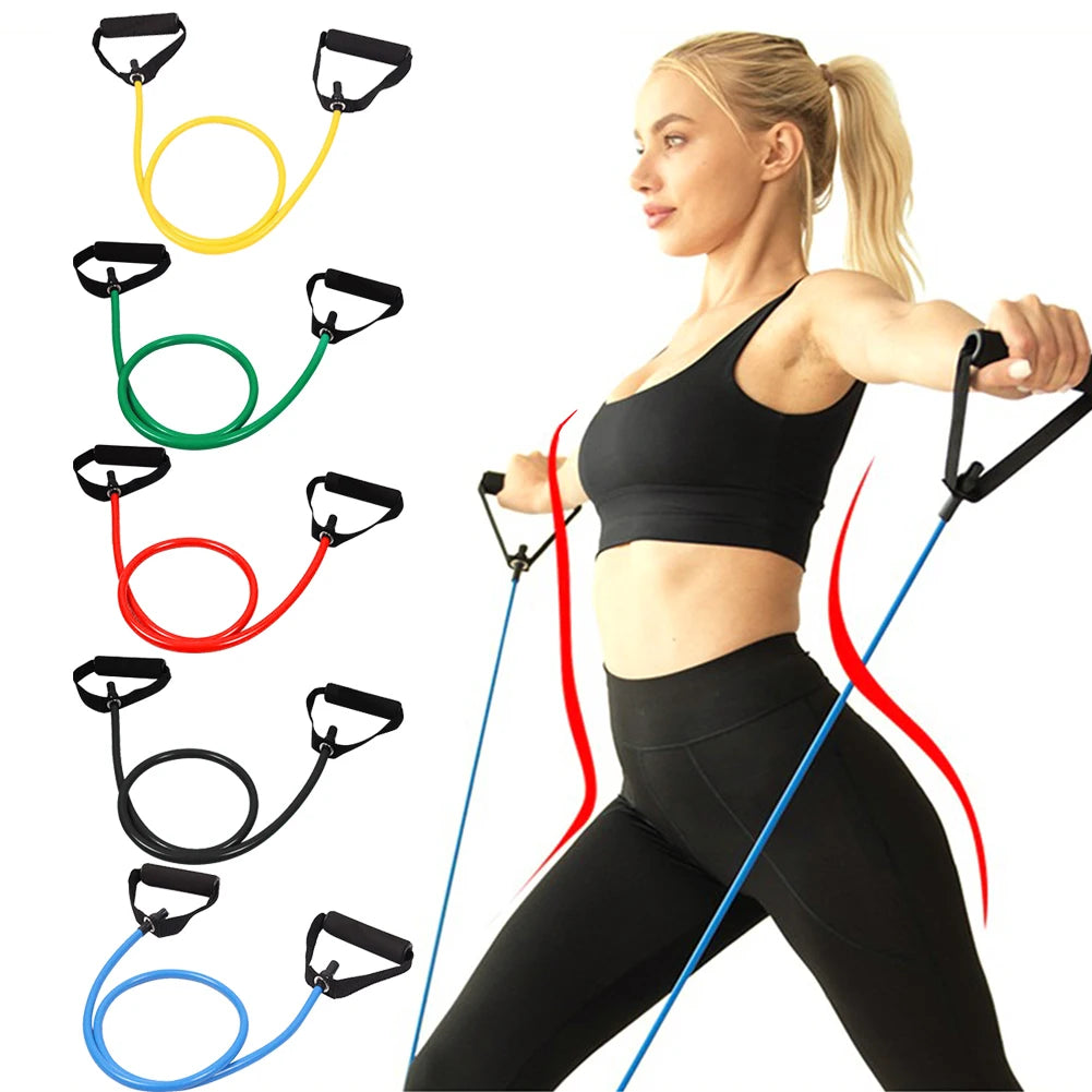 Workout Bands with Handles Elastic Fitness Bands Stretch Bands Legs Ankle Straps for Muscle Training/Shape Body/Physical Therapy