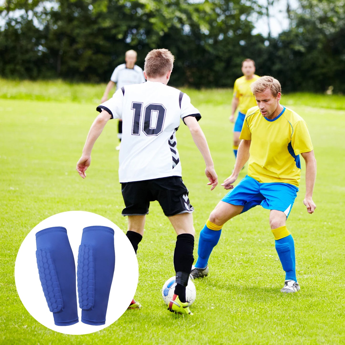 1 Pairs Shin Defender with Honeycomb Pads Soccer Shin Pads Breathable Lightweight Calf Protective Gear for Boys Girls Men Women