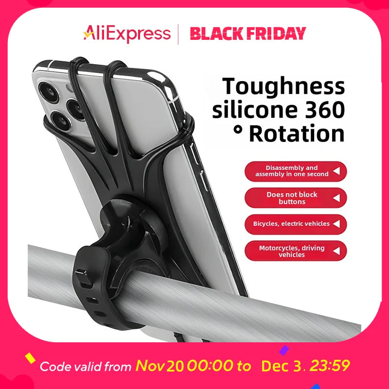 1-Pack Heavy-Duty Phone Holder - New Year's Fitness Gear for Gym Bike & Treadmill with One-Second Lock