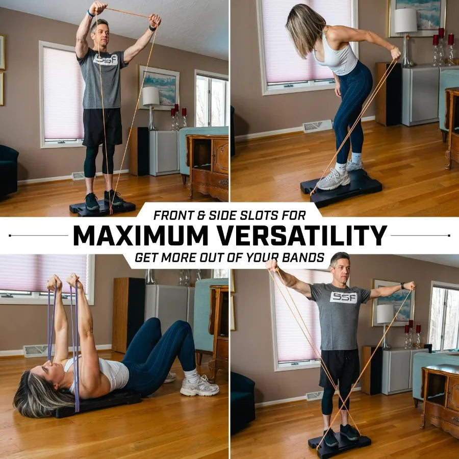 Resistance Band Footplate with Neoprene Bandguard - UHMWPE Non-Slip Base for Resistance Training, Squats, Deadlifts, and More –