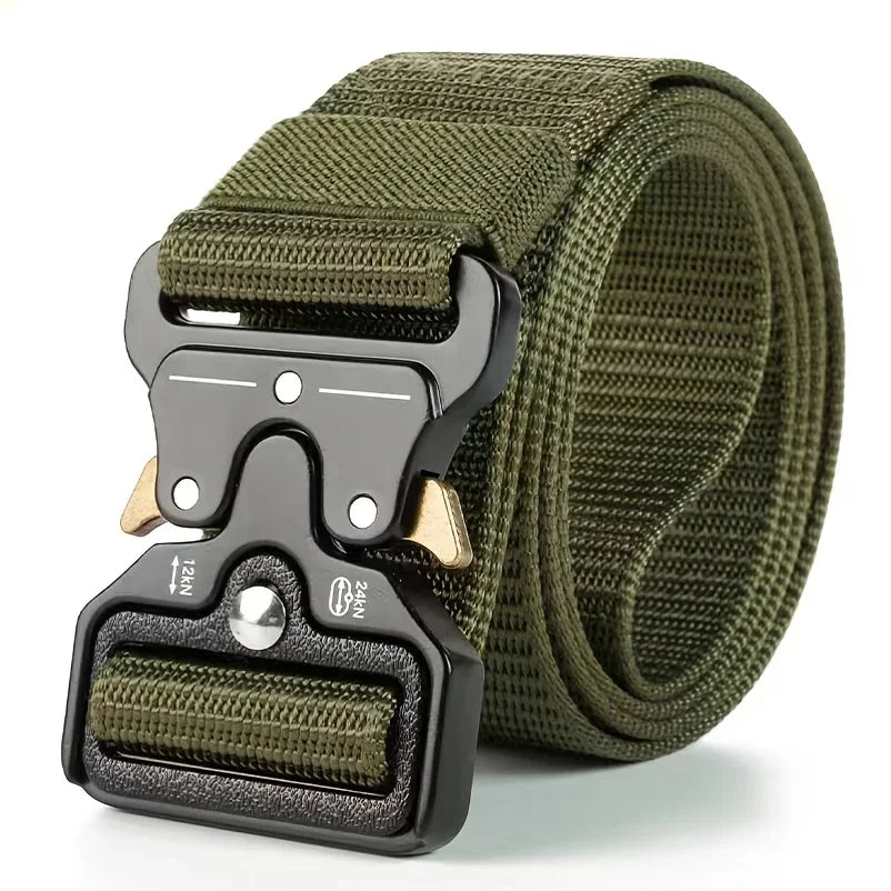 Men's Tactical Belt Heavy-Duty Nylon Belt With Quick-Release Buckle | Adjustable Work Belt For Outdoor Training
