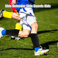 2PCS Soccer Shins Guards Pads, Shin Defender - Calf Compression Sleeve with Honeycomb Pads, Protective Soccer Shins Pads Gear