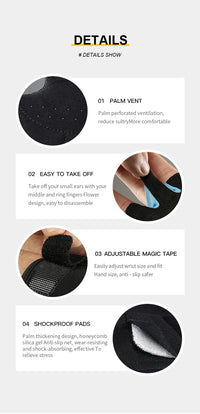 Workout Gloves Men Women Gym Lifting Fitness Climbing Exercises Work Out Wrist Belt Shock Absorb Foam Pad Palm Crossfit