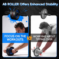 Ab Roller Wheel for Abs Workout - Abdominal Exercise Equipment with 2 Knee Pads for Home Gym, Core Strength Training, Fitness Eq