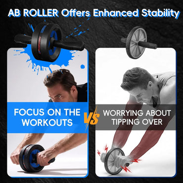 Ab Roller Wheel for Abs Workout - Abdominal Exercise Equipment with 2 Knee Pads for Home Gym, Core Strength Training, Fitness Eq