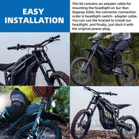 Dirtbike Headlight Kit for SurRon Segway X260 Talaria Sting R MX4 PC Lens Motorcycle Light Bar Led Headlamp with Blue Light Swit