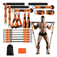 Pilates Workout Equipment with Resistance Bands Portable Weighted Exercise Pilates Bar Exercise Bands Set for Home Bodybuilding