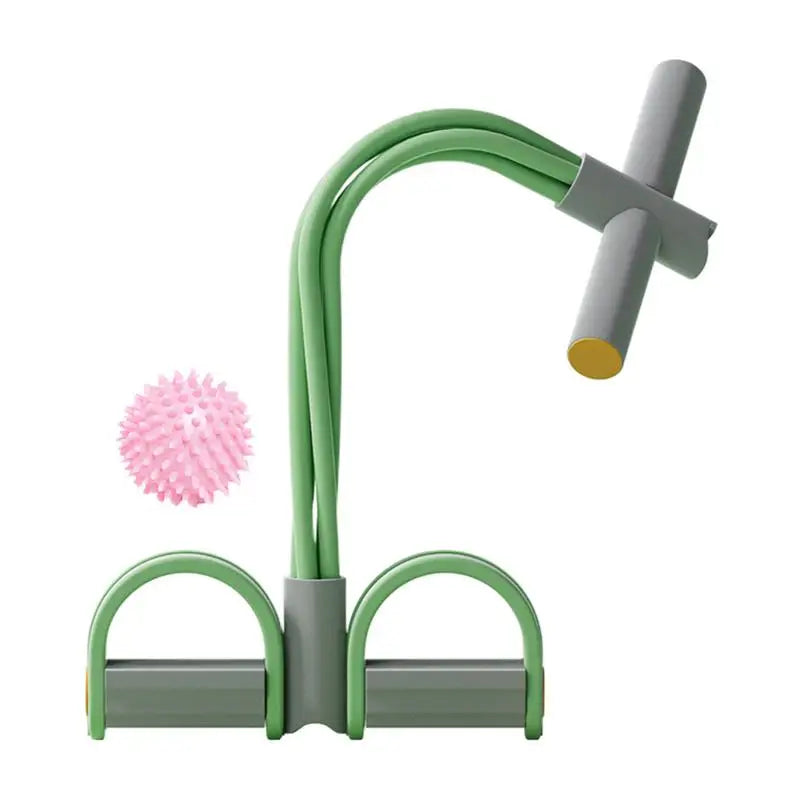 Yoga Pedal Puller Portable Resistance Band 4-Tube Pedal Ankle Puller Abdominal Exerciser Elastic Pedal Booster Body