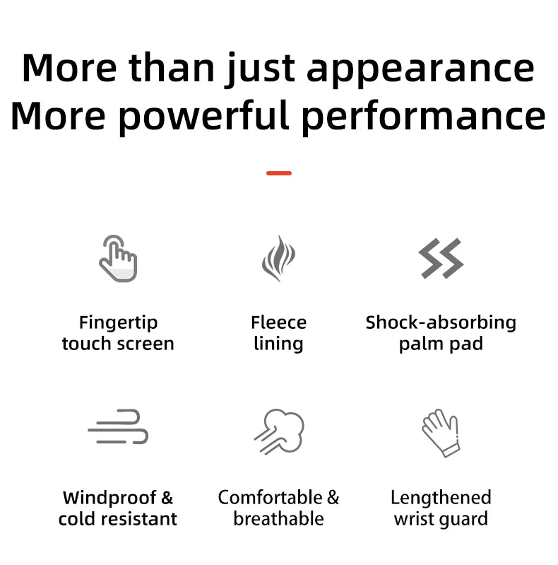 ROCKBROS Full-Finger Touchscreen-Compatible Cycling Gloves for Bicycles & Motorcycles Men and Women - Spring Autumn & Winter