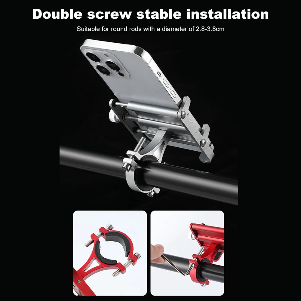 Bicycle Phone Reliable Mount Aluminium Alloy MTB Phone Mount Stand Adjustable Bike Phone Nonslip Holder Fixed Navigation Bracket