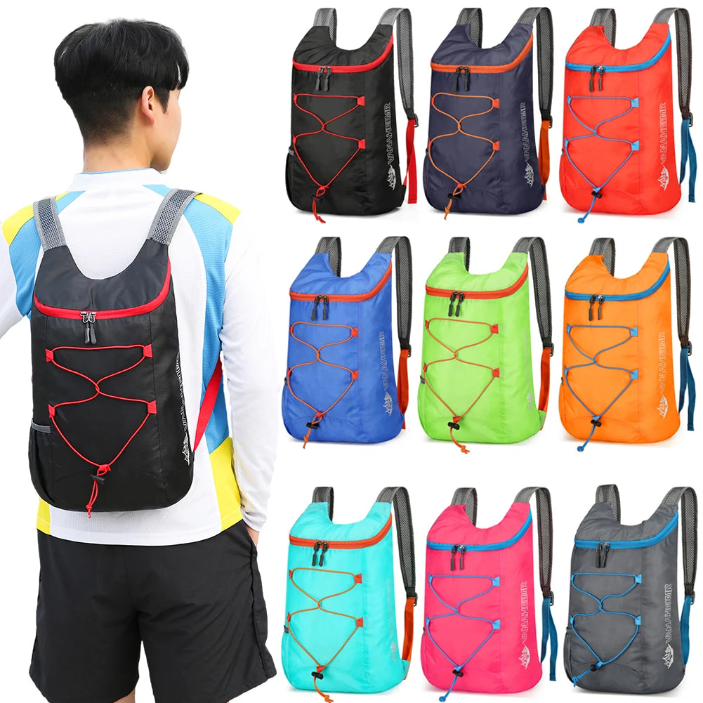 Outdoor Unisex Waterproof Foldable Backpack Large Capacity Portable Camping Hiking Travel Daypack Men Women Mountaineering Bag