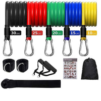 11 Pieces Yoga Resistance Bands Set Power Rubber Elastic Tube Expander Home Gym Fitness Workout Exerciser Pull Up Strength Ropes